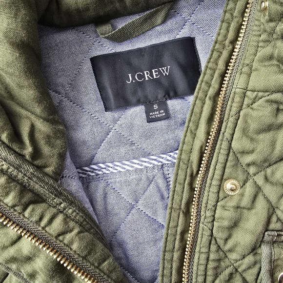 J.CREW Quilted Green Downtown Field Jacket Small EUC - Picture 6 of 10
